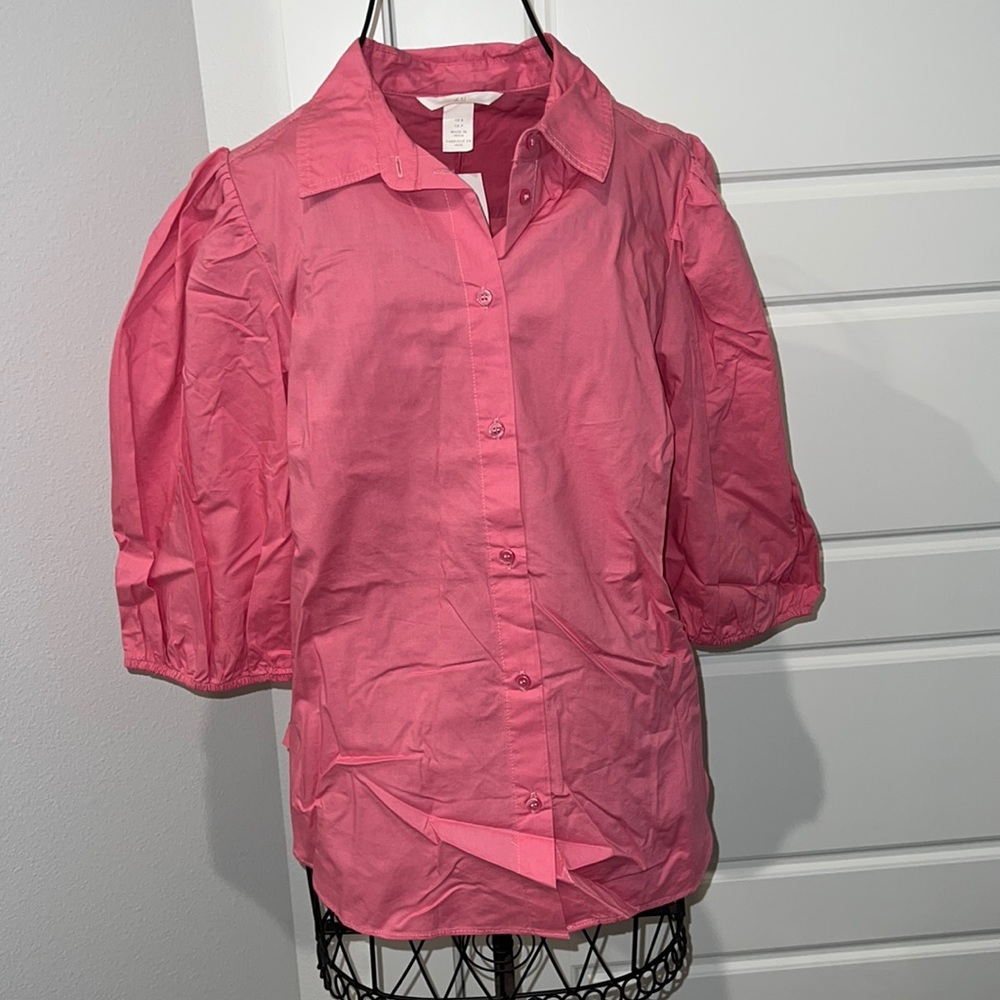 BNWT Pink Shirt with Ballon Sleeves